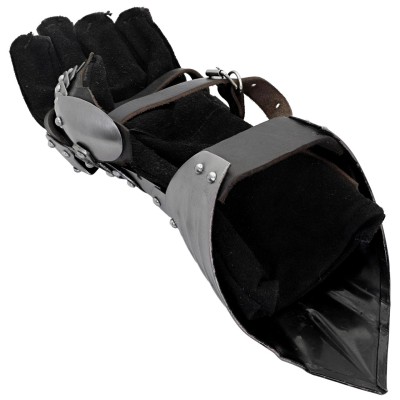 Medieval 18G Steel Gauntlets – Fully Articulated, Suede Gloves