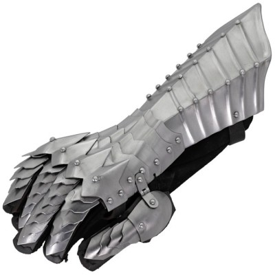 Gothic Spiked Medieval Gauntlets – 18G Steel, Leather Gloves Included