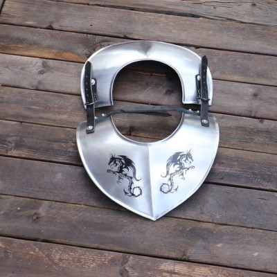 Dragon Hunter Steel Gorget – Adjustable Medieval Neck Armor