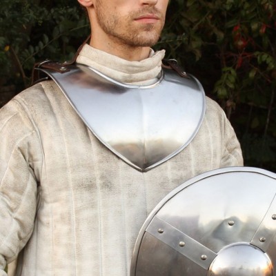 Austere Renaissance Army Gorget – 18-Gauge Steel Neck Armor