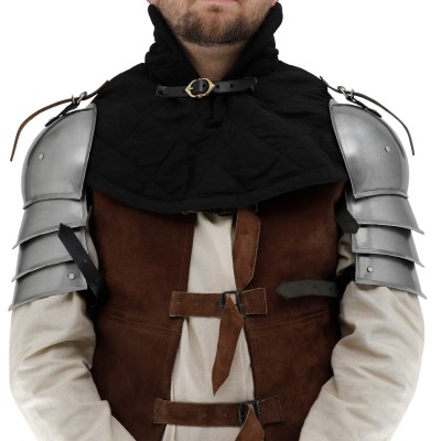 Medieval Simple Pauldrons – 16G Steel Shoulder Armor for Reenactments