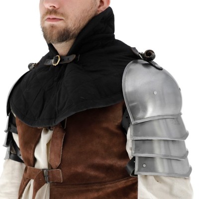 Medieval Simple Pauldrons – 16G Steel Shoulder Armor for Reenactments