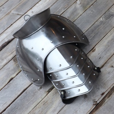 Medieval Warrior Riveted Pauldrons – 18G Steel Shoulder Armor