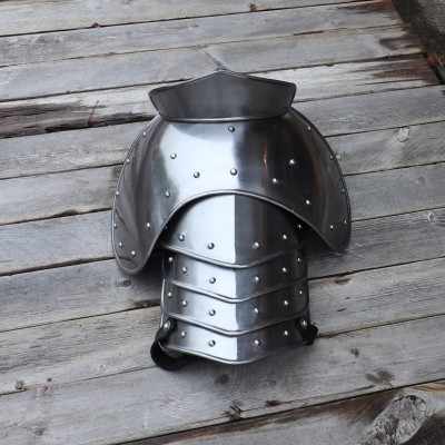 Medieval Warrior Riveted Pauldrons – 18G Steel Shoulder Armor