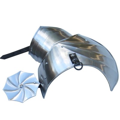 Pauldrons Asymmetrical with Rondel – Steel Shoulder Armor