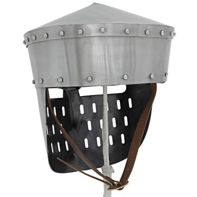 Medieval Kalota Helmet – 18-Gauge Steel, Leather Liner & Brass Buckle