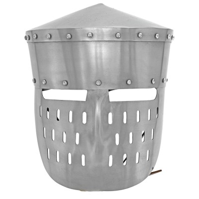 Medieval Kalota Helmet – 18-Gauge Steel, Leather Liner & Brass Buckle