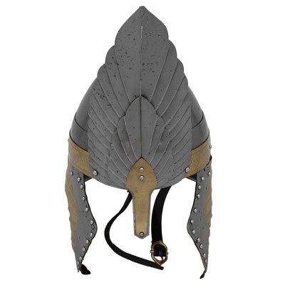 Classic Steel Knight’s Helmet – 18-Gauge Medieval Armor with Brass