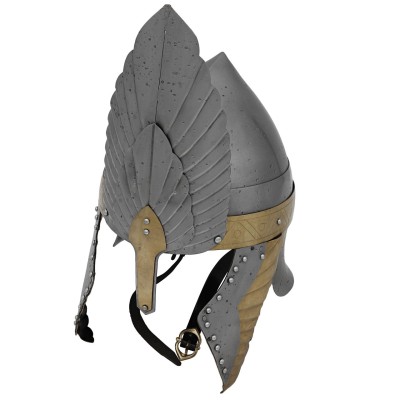 Classic Steel Knight’s Helmet – 18-Gauge Medieval Armor with Brass