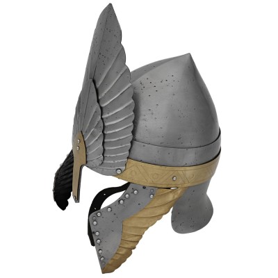 Classic Steel Knight’s Helmet – 18-Gauge Medieval Armor with Brass