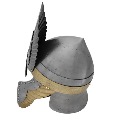 Classic Steel Knight’s Helmet – 18-Gauge Medieval Armor with Brass