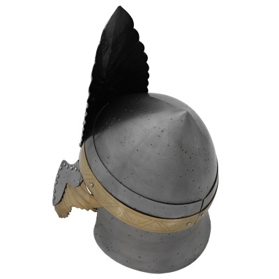 Classic Steel Knight’s Helmet – 18-Gauge Medieval Armor with Brass