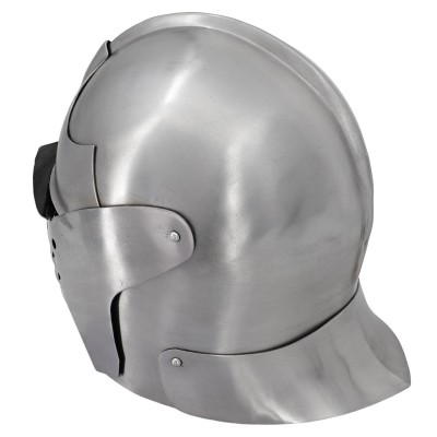 Bellow Face Sallet Helmet – Medieval Steel Armor with Leather Liner