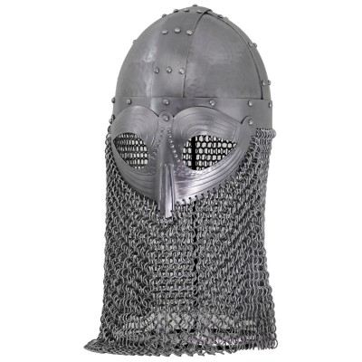 Slash Guard Viking Vendel Helmet – 16G Steel w/ Chainmail