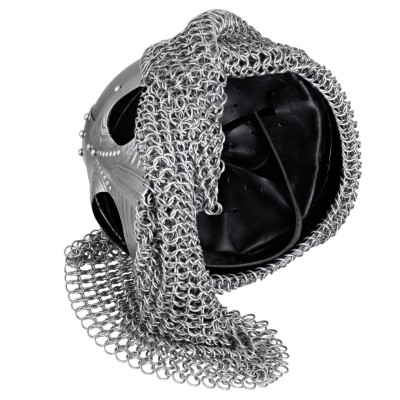 Slash Guard Viking Vendel Helmet – 16G Steel w/ Chainmail