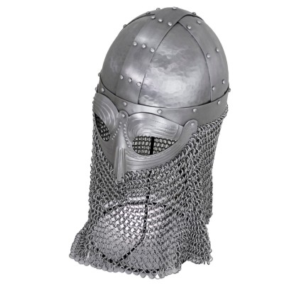 Slash Guard Viking Vendel Helmet – 16G Steel w/ Chainmail