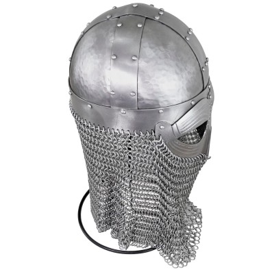 Slash Guard Viking Vendel Helmet – 16G Steel w/ Chainmail