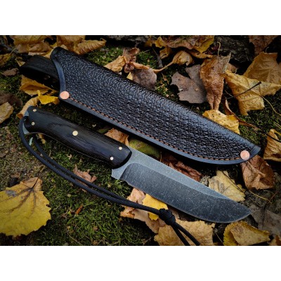 Custom Handmade Knife – Black Oak Handle, Sharp & Durable