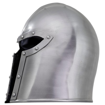 Bearded Combatant 16G Steel Barbuta Helmet – Medieval Armor