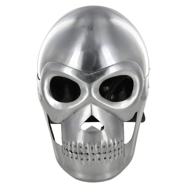 Fantasy Knight Skull Helmet – 18G Steel Battle Armor with Leather Liner