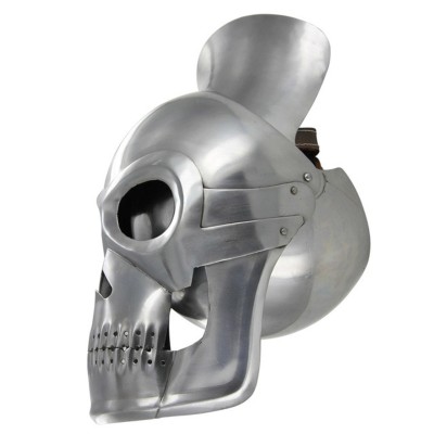 Fantasy Knight Skull Helmet – 18G Steel Battle Armor & Leather Liner