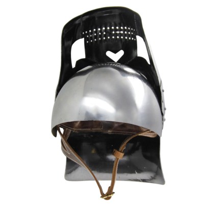 Fantasy Knight Skull Helmet – 18G Steel Battle Armor & Leather Liner