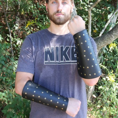 Gladiator Leather Bracers – Premium Roman Warrior Arm Guards