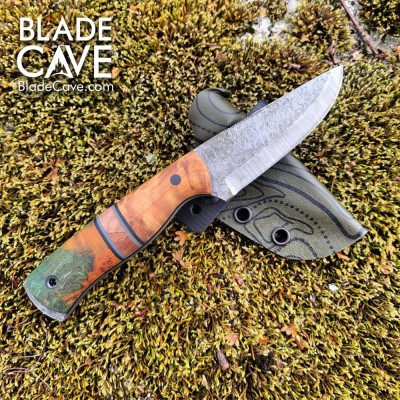 Custom Handmade Bushcraft Knife – Maple & Buckeye Burl