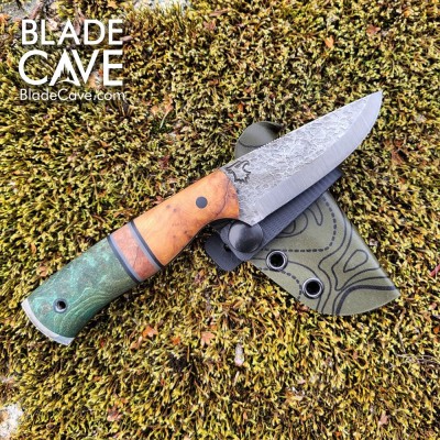 Custom Handmade Bushcraft Knife – Maple & Buckeye Burl