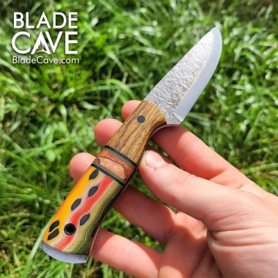 Handmade Bushcraft Knife – Red Dyed Maple & G-Carta Handle