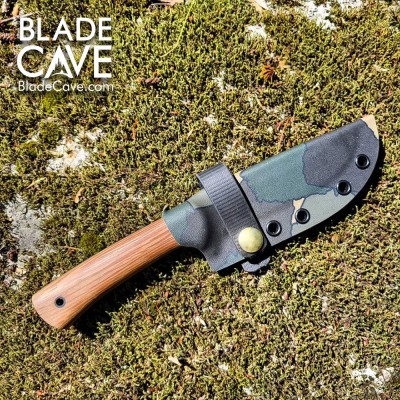 Handmade 80CrV2 Bushcraft Knife – White Wenge Handle