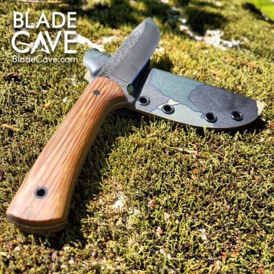 Handmade 80CrV2 Bushcraft Knife – White Wenge Handle