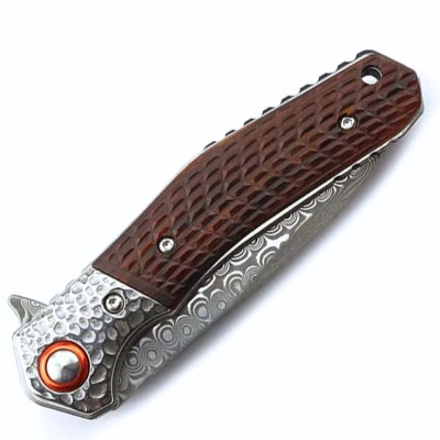 Wayfarer Handmade Damascus EDC Pocket Knife | Sandalwood Handle