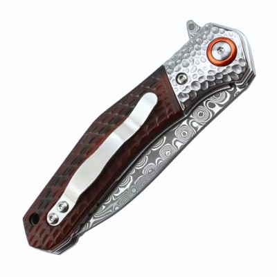 Wayfarer Handmade Damascus EDC Pocket Knife | Sandalwood Handle