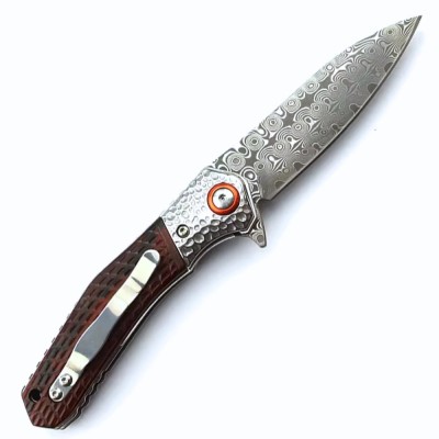 Wayfarer Handmade Damascus EDC Pocket Knife | Sandalwood Handle