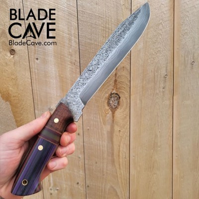 Hand-Forged Damascus Bowie Knife – 14" Blade with Kydex Sheath