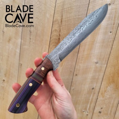 Hand-Forged Damascus Bowie Knife – 14" Blade with Kydex Sheath