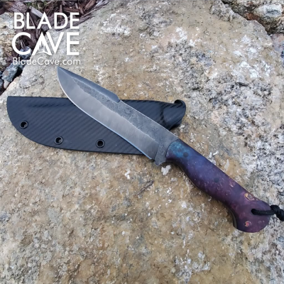 Handmade Bowie Knife – 80CRV2 Steel & Burl Wood