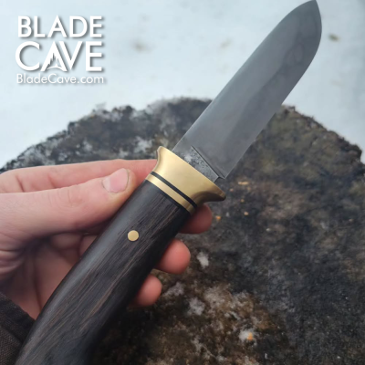 Handmade 26C3 Steel Hunting Knife with Hamon & Bog Oak