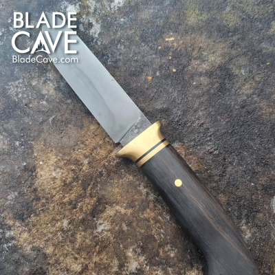 Handmade 26C3 Steel Hunting Knife with Hamon & Bog Oak