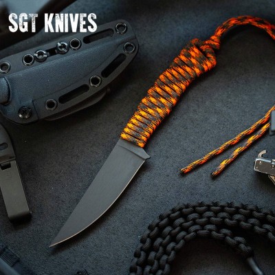 Speedgoat 2.0 Orange & Black | Full Tang Paracord Knife