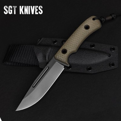 South Pole Dlc Knife – V4E Steel, Green G-10 Handle, Kydex Sheath