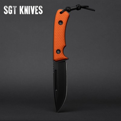 South Pole DLC Knife  – V4E Steel, Orange G-10 Handle, Kydex Sheath