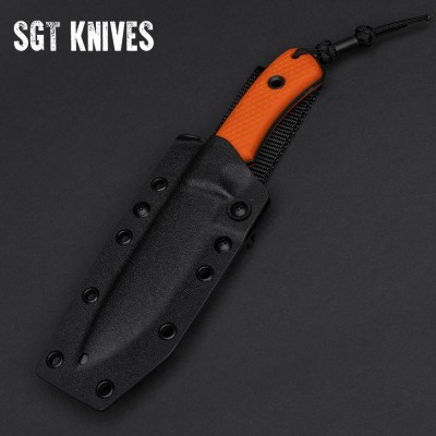 South Pole DLC Knife  – V4E Steel, Orange G-10 Handle, Kydex Sheath