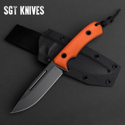 South Pole DLC Knife  – V4E Steel, Orange G-10 Handle, Kydex Sheath