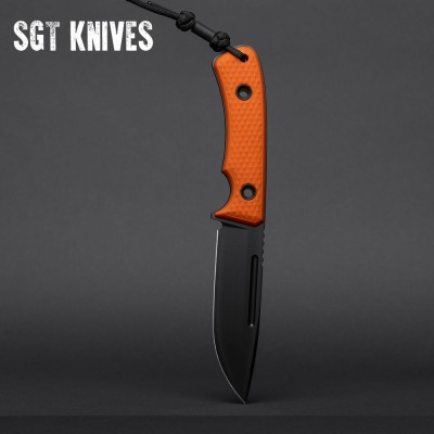 South Pole DLC Knife  – V4E Steel, Orange G-10 Handle, Kydex Sheath