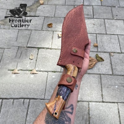 Custom Handcrafted Heavy Duty Machete – 11" Blade, Leather Sheath