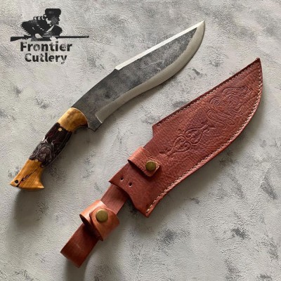 Custom Handcrafted Heavy Duty Machete – 11" Blade, Leather Sheath