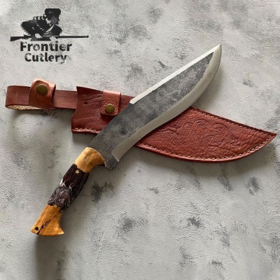 Custom Handcrafted Heavy Duty Machete – 11" Blade, Leather Sheath