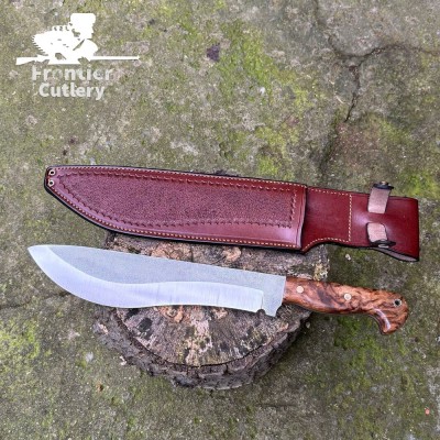 Handmade N690 Stainless Steel Machete with Chestnut Handle & Sheath